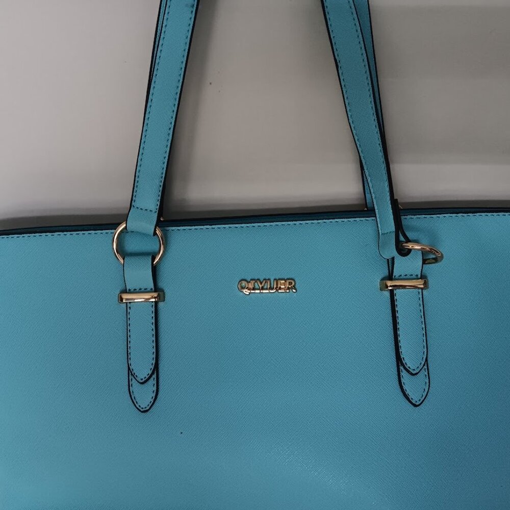 QIYUER satchel purse‎ for women top handle Beautiful Blue NWOT - Picture 3 of 5